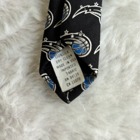 Ralph Marlin Orlando Magic Mens Neck Tie Black Logo All Over Silk 57” - Picture 6 of 9